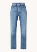 Denham Suki high waist straight leg jeans met medium wassing