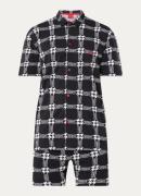 HUGO BOSS Houndstooth pyjamaset met print en steekzakken