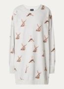 Snurk Bunny sweater jurk van biologisch katoen met print