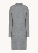 HUGO BOSS Fijngebreide midi jurk in alpaca wolblend met gemêleerd dess...