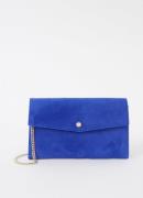 L-K-Bennett Layla clutch van suedé met afneembare schouderriem