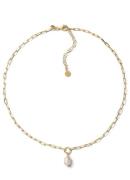 Casa Jewelry Paperclip Pearl ketting verguld