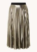 Claudia Sträter Maxi rok met plissé en metallic finish