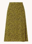 Hobbs Anette midi rok met print en split