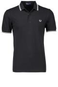 Fred Perry polo Twin Tipped zwart met logo