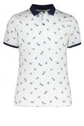 State of Art poloshirt wit met vogelprint