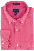 Gant casual overhemd normale fit roze effen linnen