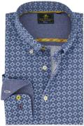 New Zealand casual overhemd blauw geprint Rotootuaura button down