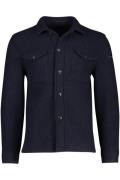 Cavallaro casual overhemd donkerblauw effen wol slim fit