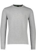 Hugo Boss sweater grijs uni katoen ronde hals