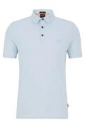 Hugo Boss polo lichtblauw effen korte mouwen slim fit