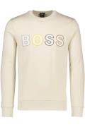 Hugo Boss sweater met gekleurde logo beige geprint katoen