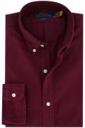 Polo Ralph Lauren casual overhemd  bordeaux effen katoen slim fit