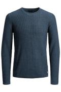 Jack & Jones trui Plus Size blauw effen katoen ronde hals