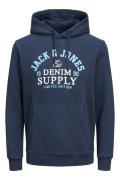 Jack & Jones hoodie donkerblauw uni katoen