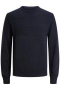 Jack & Jones trui Plus Size donkerblauw effen ronde hals