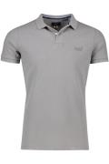 Superdry polo grijs effen katoen slim fit 2-knoops