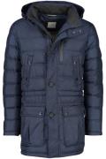 Bugatti winterjas donkerblauw effen rits + knoop wijde fit afneembare ...