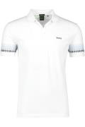 Hugo Boss polo wit effen katoen normale fit print mouw