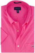 Gant casual overhemd korte mouw normale fit roze effen katoen