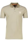 Hugo Boss polo effen beige korte mouw katoen