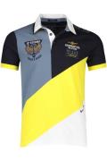 Aeronautica Militare polo katoen normale fit geel donkerblauw