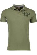 Superdry polo normale fit groen effen katoen