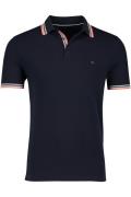 Portofino polo normale fit donkerblauw grijs rode details Imola effen ...