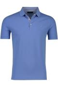 Portofino polo normale fit blauw Pique 3 knoops effen katoen