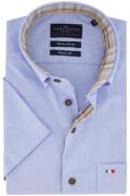 Portofino casual overhemd korte mouw borstzak regular fit lichtblauw e...