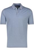 Bugatti poloshirt 3 knoops korte mouw wijde fit blauw effen katoen