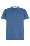 Tommy Hilfiger wijde fit katoen polo blauw effen