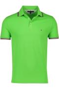 Tommy Hilfiger polo slim fit lime groen effen katoen 3-knoops Big & Ta...