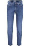 Brax jeans blauw effen denim, katoen