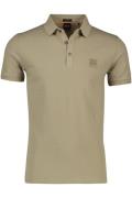 Hugo Boss polo slim fit beige effen katoen Passenger