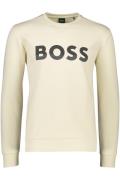 Hugo Boss sweater wit effen katoen ronde hals