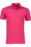 State of Art polo wijde fit roze 3 knoops effen katoen