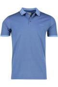 Blauw poloshirt State of Art wijde fit effen katoen