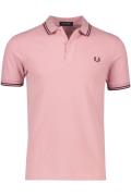 Fred Perry 2 knoops polo normale fit roze effen katoen