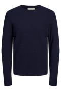 trui Jack & Jones ronde hals donkerblauw effen katoen