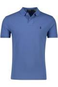 Polo Ralph Lauren polo Custom Slim Fit blauw effen katoen 2 knoops