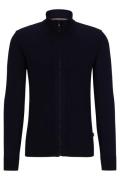 Hugo Boss vest opstaande kraag donkerblauw rits effen wol