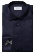 Eton business overhemd normale fit donkerblauw effen 100% katoen Conte...