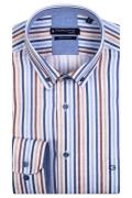 Giordano casual overhemd wijde fit blauw gestreept katoen button-down ...