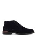 Tommy Hilfiger hoge nette schoenen donkerblauw effen leer