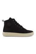 Blackstone hoge sneakers zwart effen leer