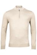 Thomas Maine trui half-zip beige