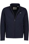 Gant korte tussenjas donkerblauw effen rits normale fit