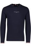 Tommy Hilfiger sweater katoen ronde hals donkerblauw