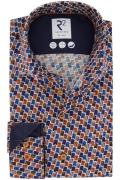 R2 slim fit overhemd multicolor geprint katoen